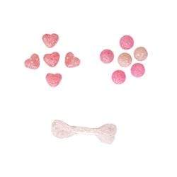 AussieSuperStore Jewellery Making Supplies PJ Twin Pack Bead Glitter Heart/Round Beads PJ Twin Pack Bead Glitter Heart/Round Beads  | Jewellery Making Beads 9323823158354 PJD122